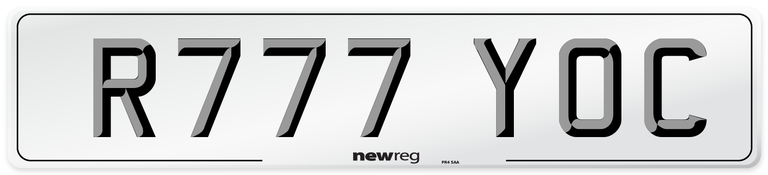 R777 YOC Number Plate from New Reg
